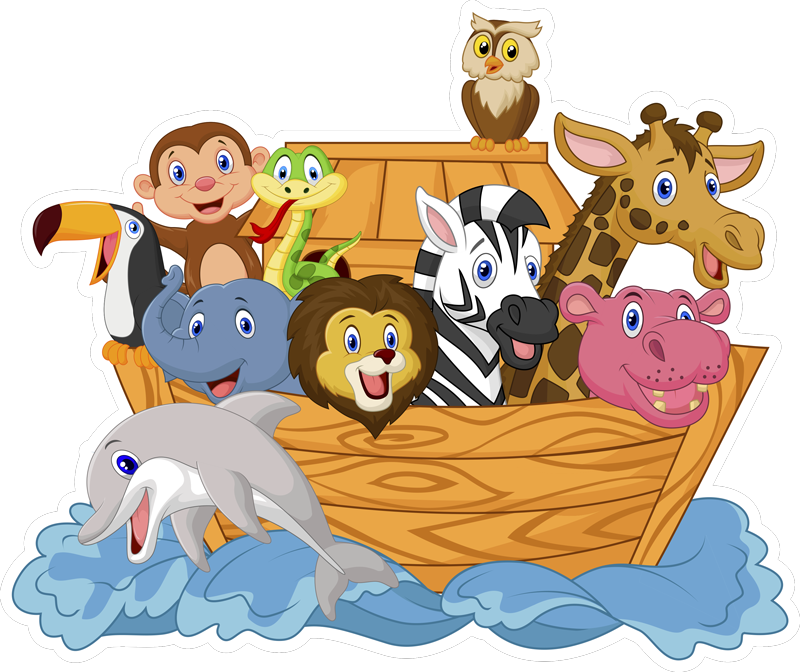 動物 ビニールマット cpprivalia子供用ノアの箱舟 - TENSTICKERS