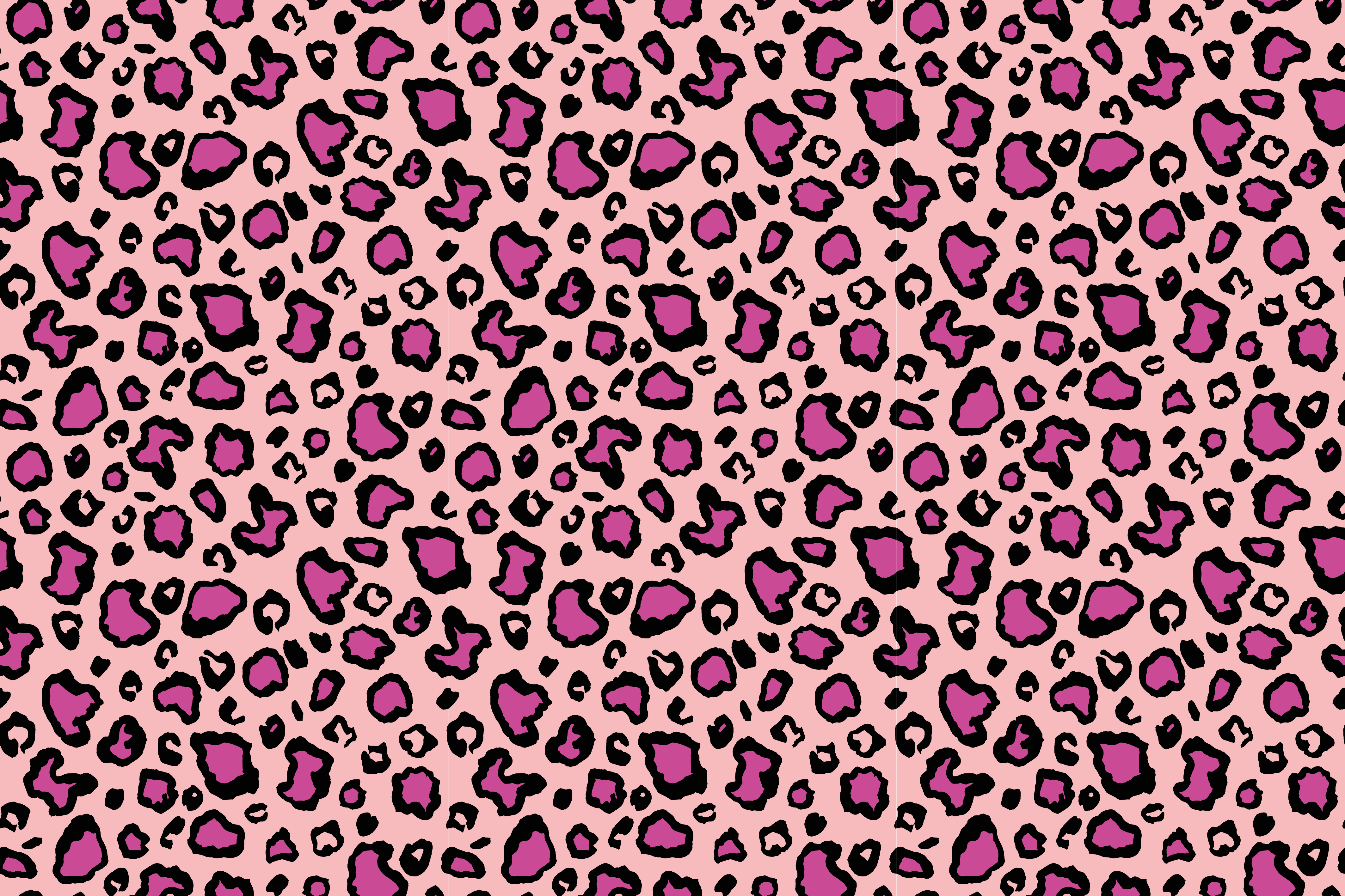 動物 ビニールマット ピンクと黒のクラシックヒョウ柄模様 - TENSTICKERS