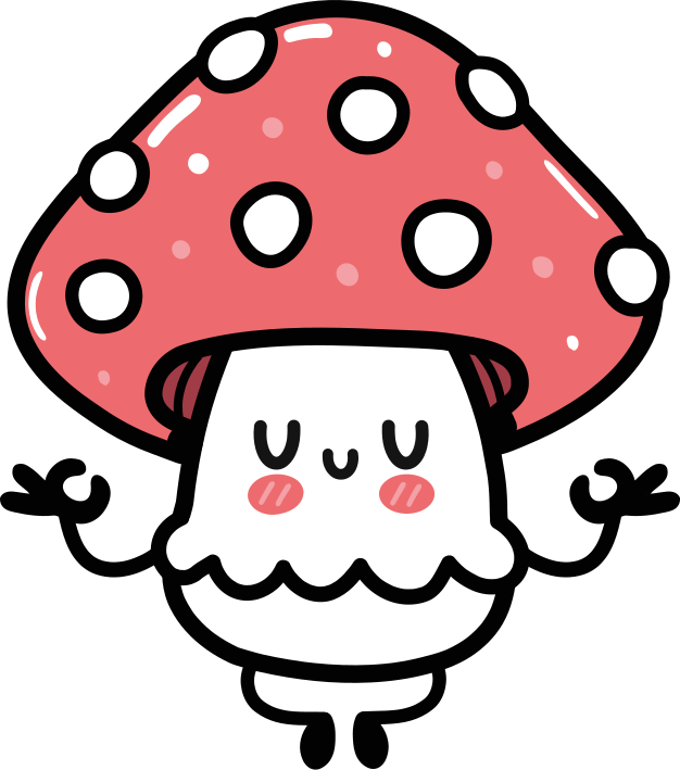 動物 ビニールマット かわいいキノコキャラクター - TENSTICKERS