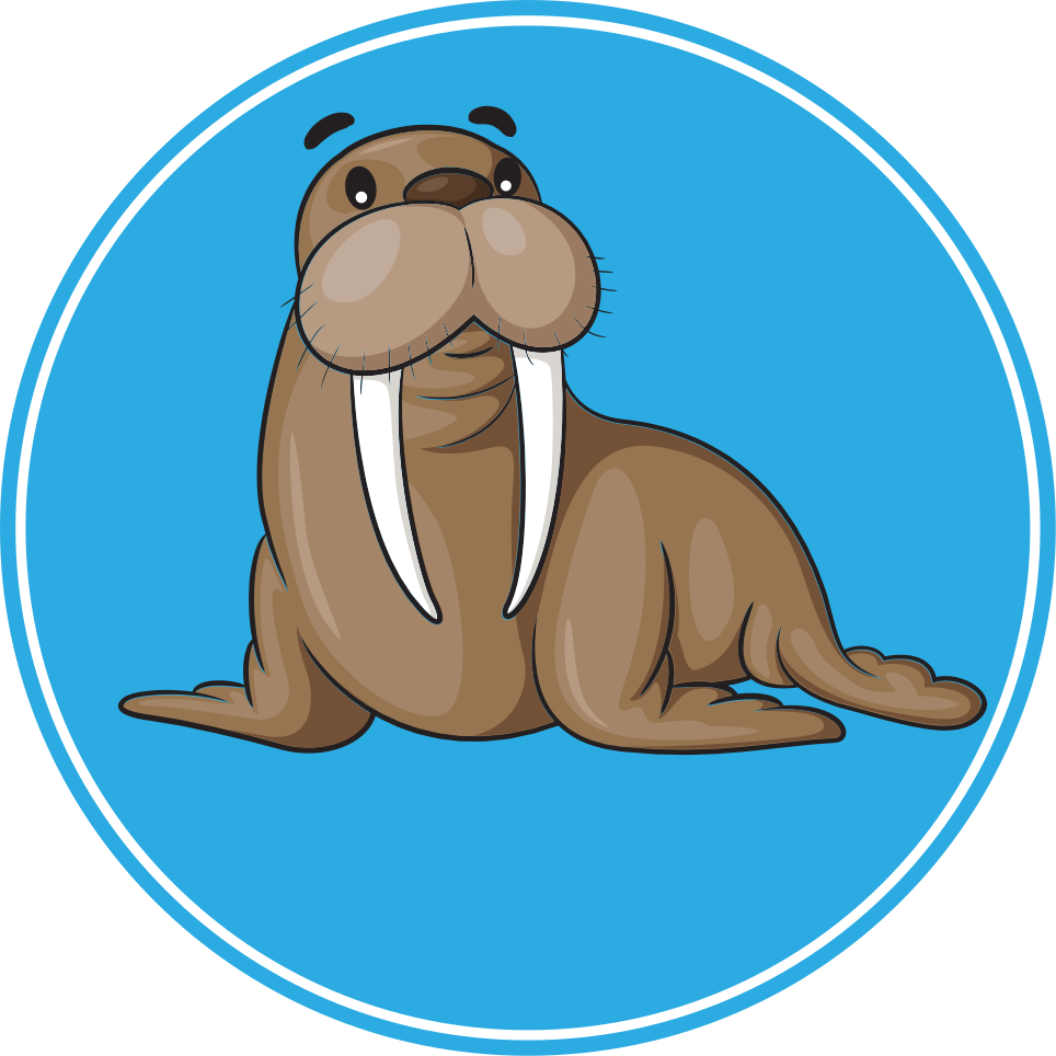 動物 ビニールマット かわいいセイウチキャラクター - TENSTICKERS