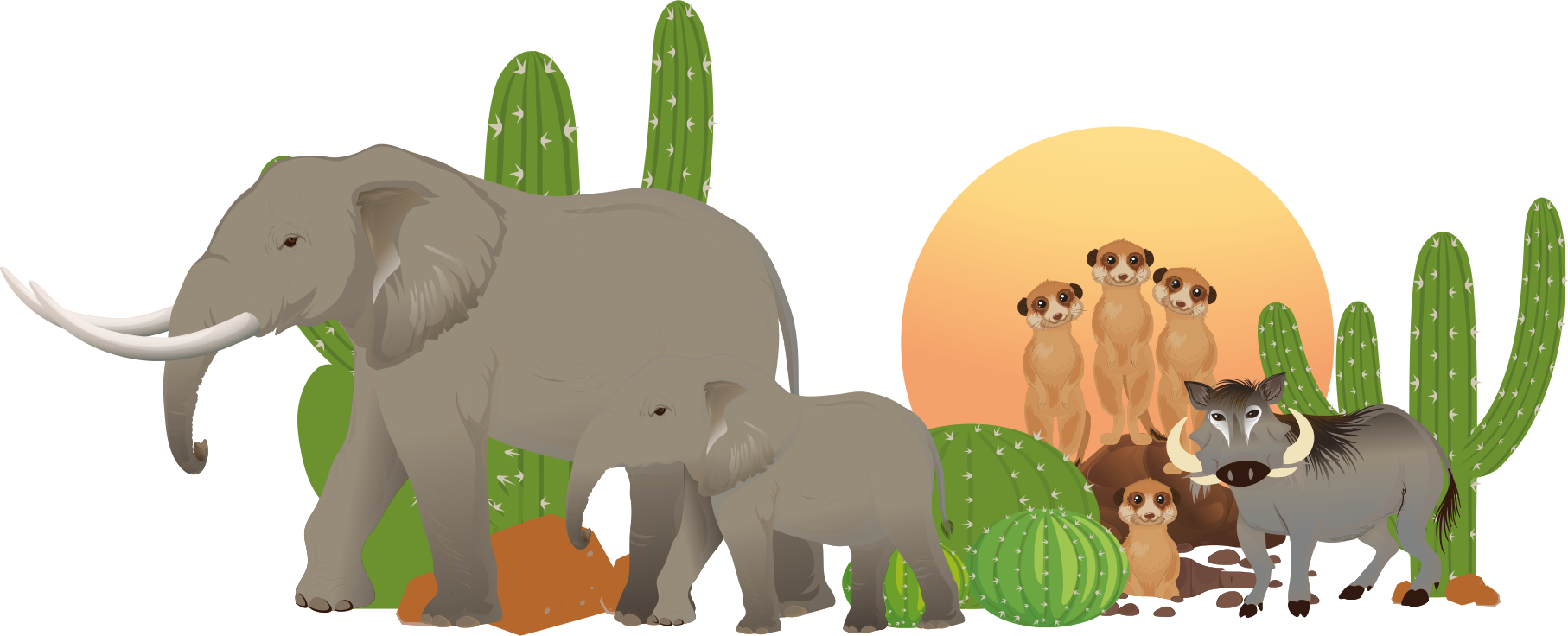 動物 ビニールマット サファリ動物シーン - TENSTICKERS