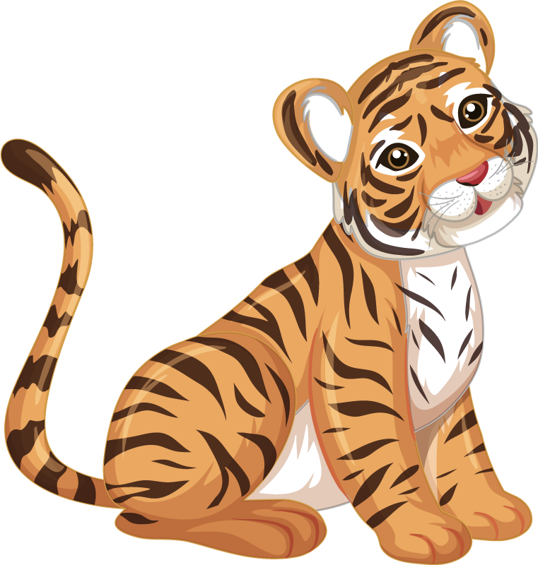 動物 ビニールマット 子供の遊び心満載のトラの子 - TENSTICKERS