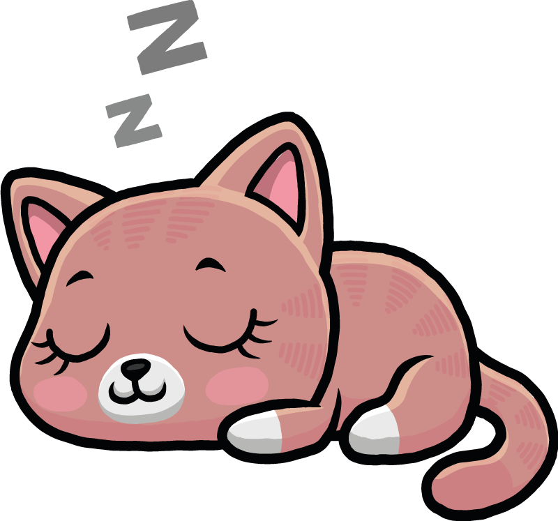 動物 ビニールマット 眠る猫のイラスト - TENSTICKERS