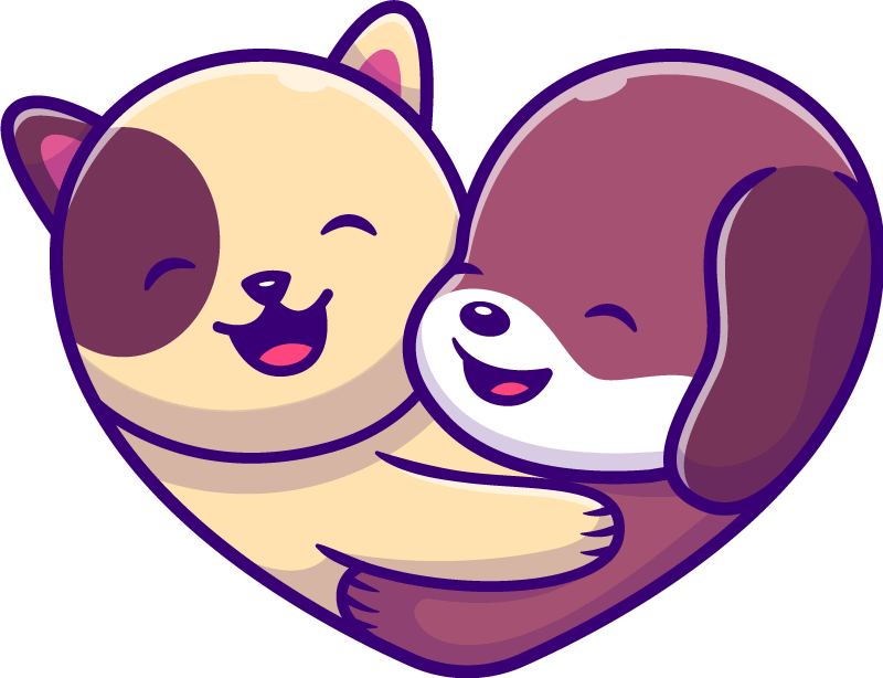 動物 ビニールマット かわいい動物の抱擁 - TENSTICKERS