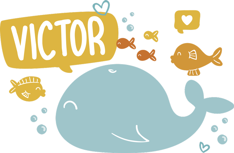 動物 ビニールマット かわいいクジラデザイン - TENSTICKERS