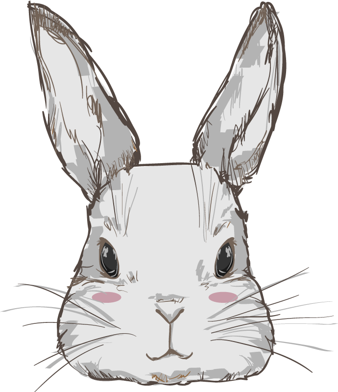 動物 ビニールマット かわいいウサギの頭 - TENSTICKERS