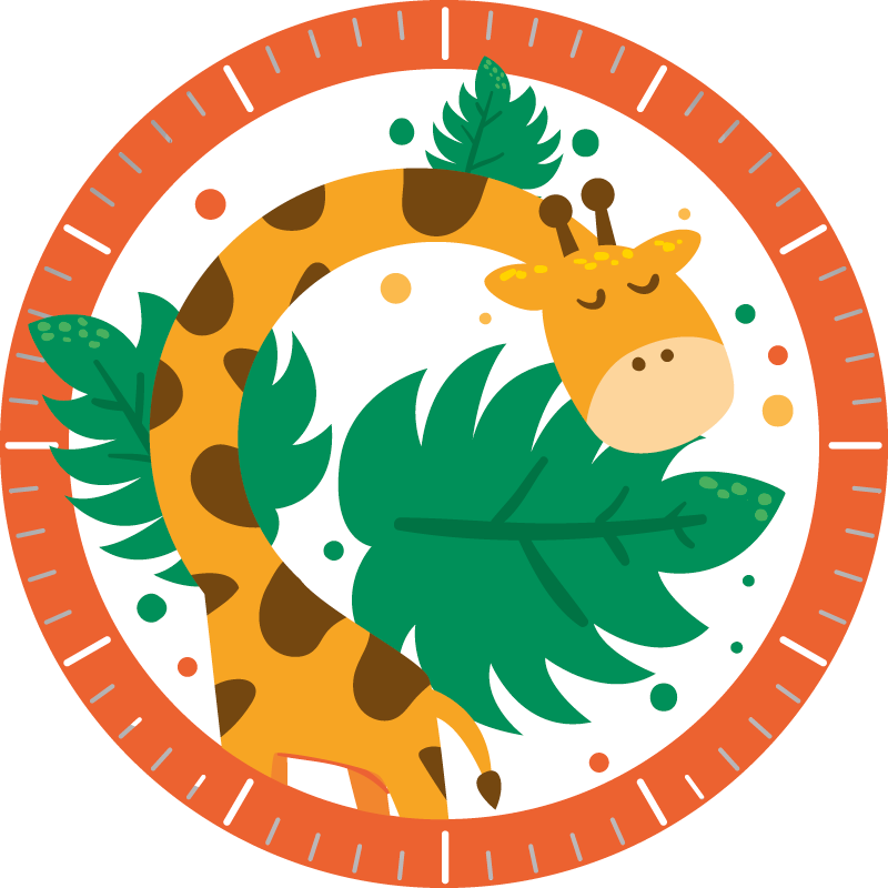 動物ビニールマット子供用のキリン時計 - TENSTICKERS