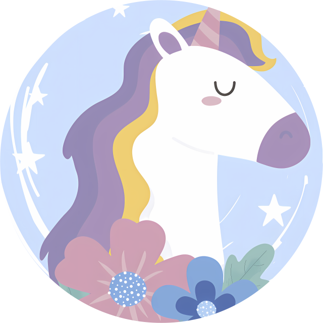 動物 ビニールマット 明るい毛のユニコーン - TENSTICKERS