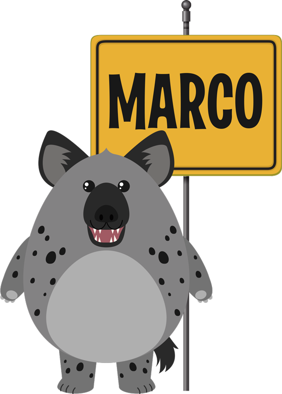 動物 ビニールマット 名前入りハイエナ - TENSTICKERS