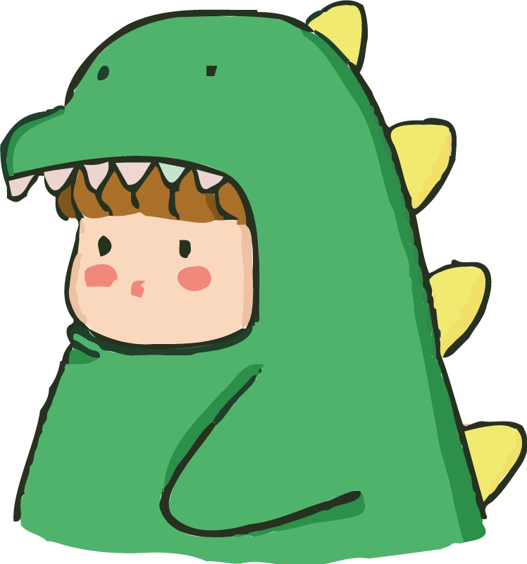動物 ビニールマット 恐竜のコスチュームを着た可愛い人 - TENSTICKERS