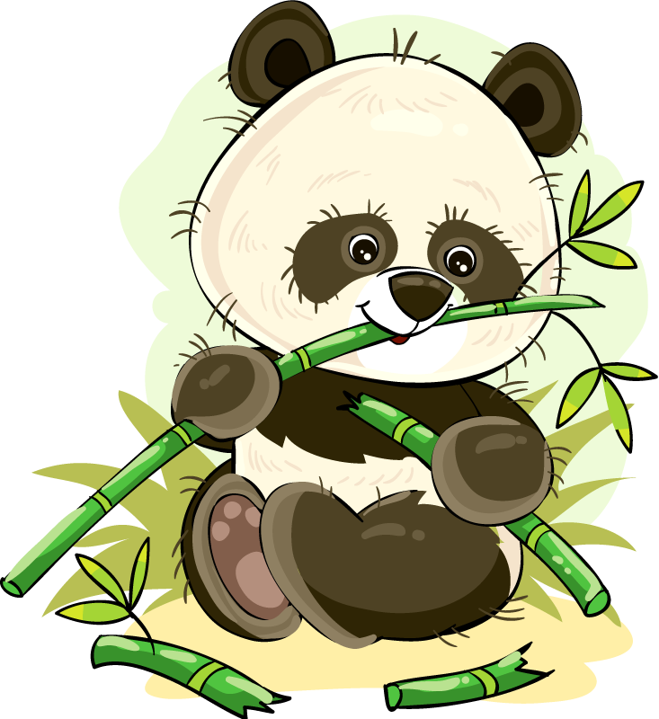 動物 ビニールマット かわいいパンダのエンブレム - TENSTICKERS