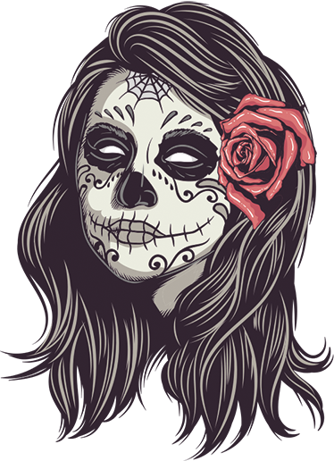 ハロウイン壁画死者の日の少女 - TENSTICKERS