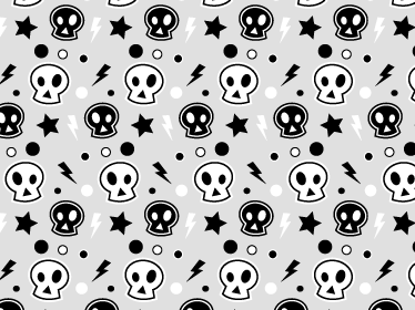 ハロウイン壁画 グレーとホワイトの頭蓋骨 - TENSTICKERS
