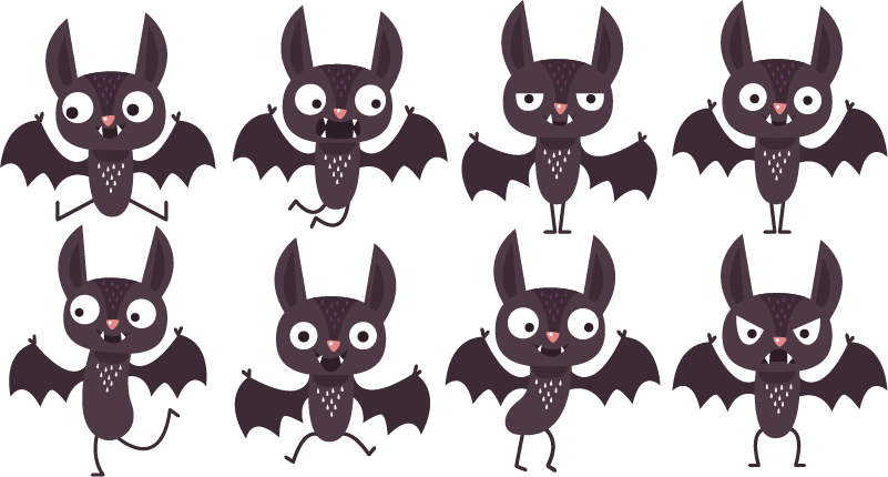 ハロウイン壁画楽しいコウモリパック - TENSTICKERS