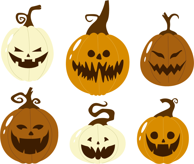 ハロウイン壁画恐ろしい顔のカボチャキット - TENSTICKERS