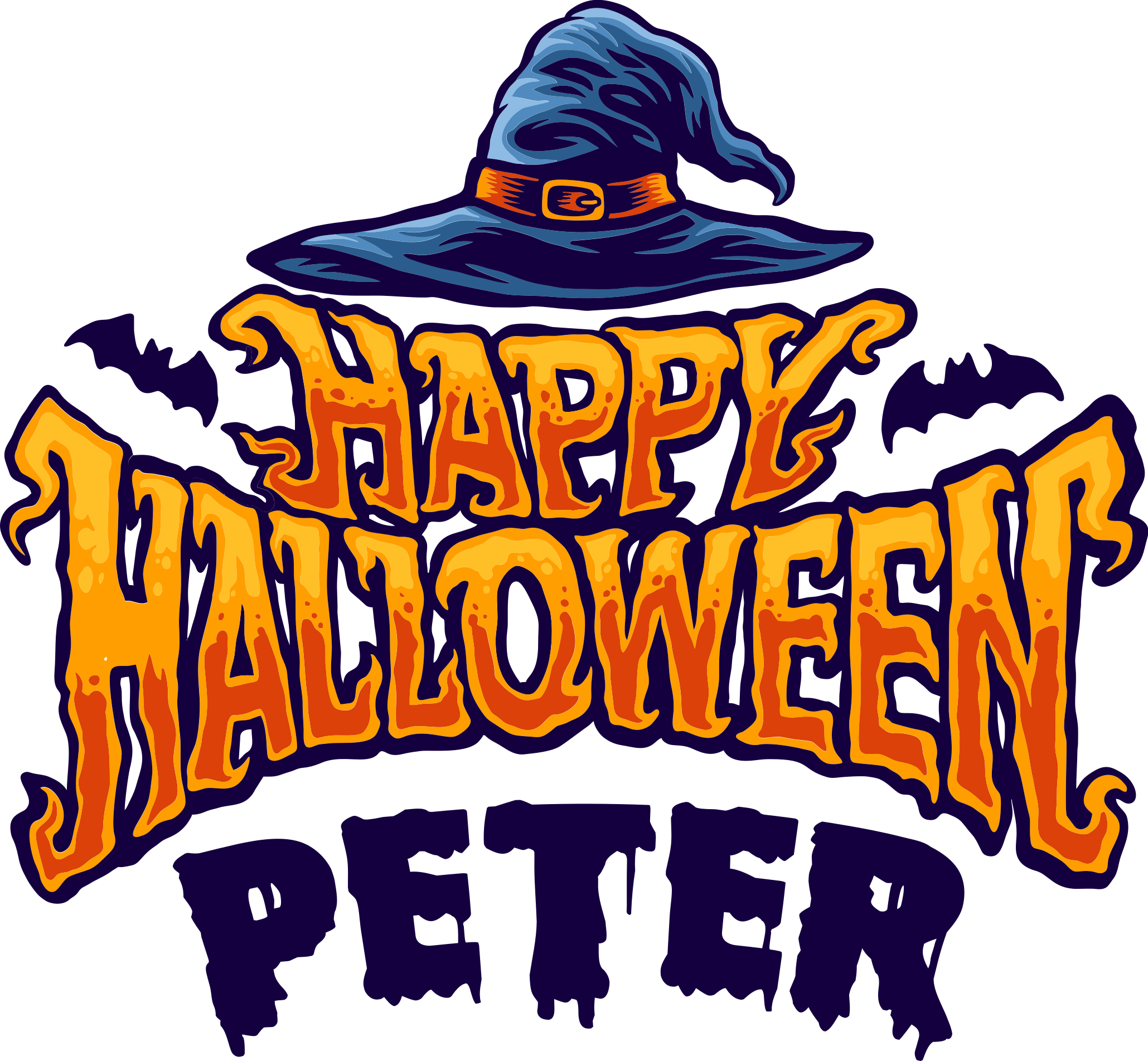 ハロウイン壁画ハッピーハロウィンパーソナライズド - TENSTICKERS