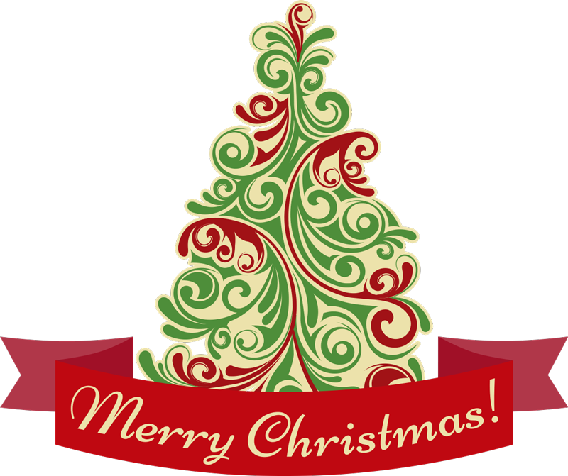 クリスマスの壁画 メッセージ付きのクラシックツリー - TENSTICKERS