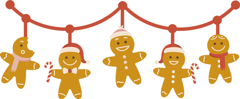 クリスマスの壁画クリスマスクッキーの飾りテープ - TENSTICKERS