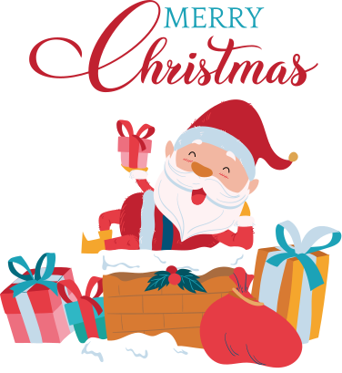クリスマスの壁画サンタクロースと楽しいクリスマス - TENSTICKERS