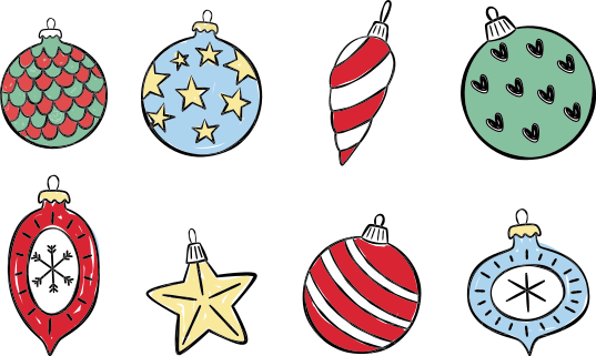 クリスマスの壁画 ヴィンテージクリスマスボールセット - TENSTICKERS