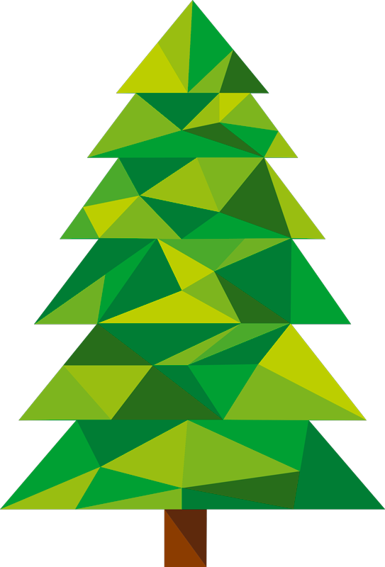 クリスマスの壁画ポリゴナルな松の木 - TENSTICKERS