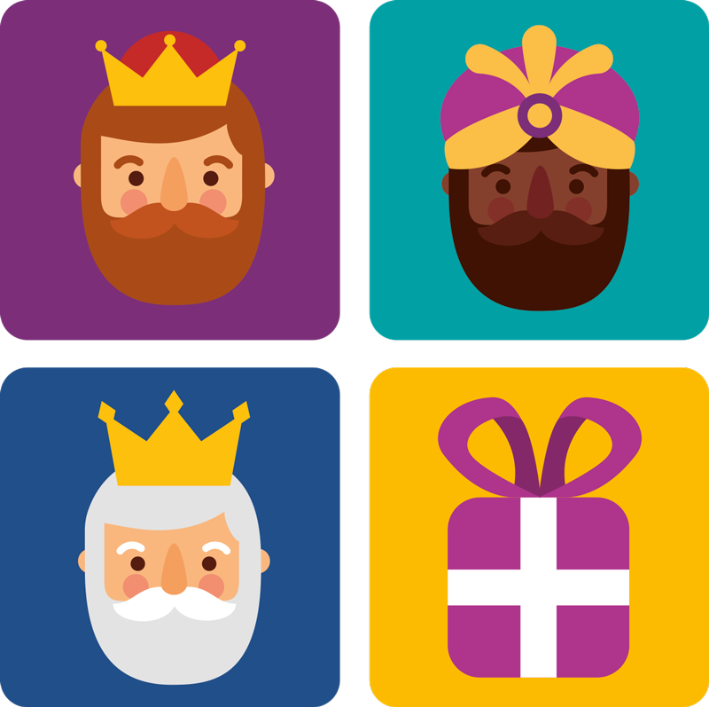 クリスマスの壁画三人の王パック - TENSTICKERS