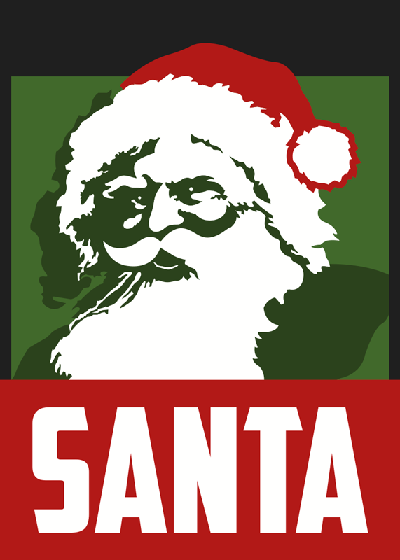 クリスマスの壁画リアルなサンタクロース - TENSTICKERS