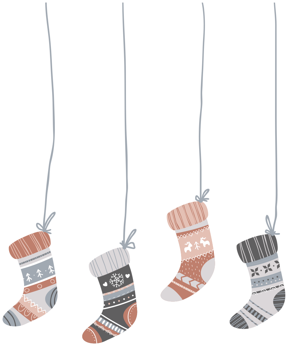 クリスマスの壁画クリスマスソックス - TENSTICKERS