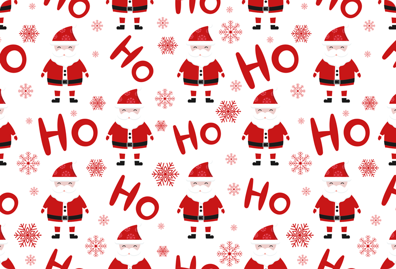 クリスマスの壁画サンタクロースとホーホーホーパターンノートパソコン - TENSTICKERS
