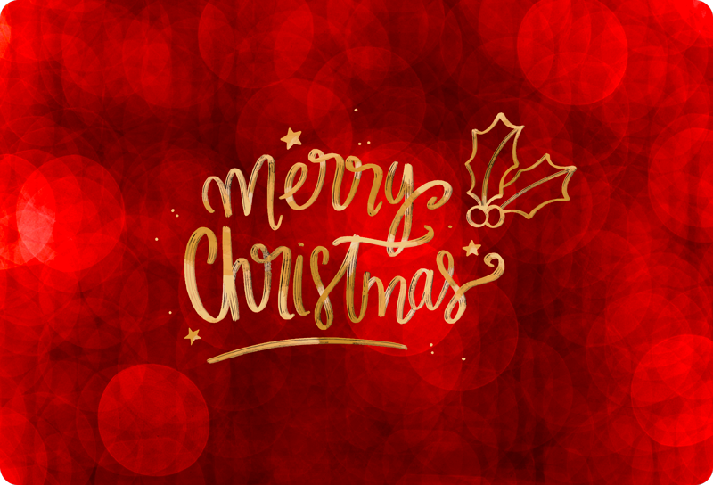 クリスマスの壁画赤いノートパソコンのメリークリスマス - TENSTICKERS