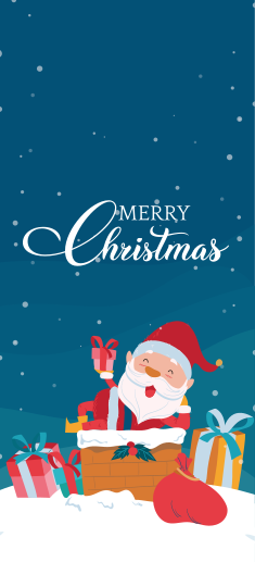 クリスマスの壁画サンタと一緒に楽しいクリスマスを楽しもう - TENSTICKERS