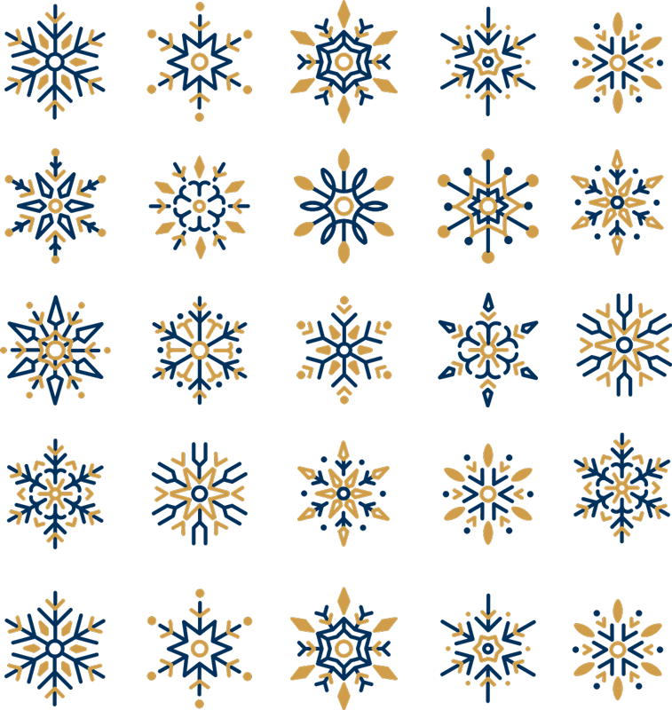 クリスマスの壁画25のユニークな雪の結晶 - TENSTICKERS