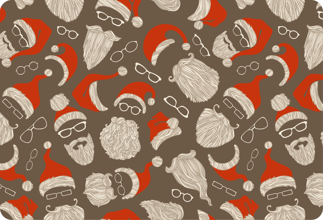 クリスマスの壁画ヴィンテージサンタクロースフェースパターン - TENSTICKERS