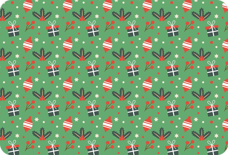 クリスマスの壁画クリスマスキャンディパターン緑のノートパソコン - TENSTICKERS