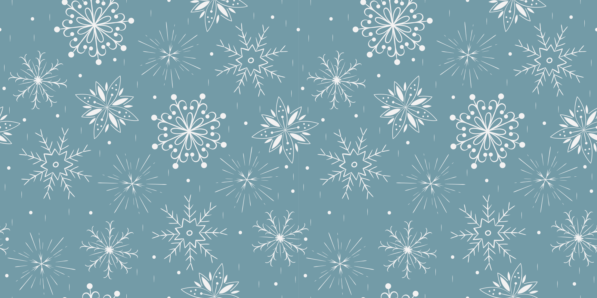 クリスマスの壁画青と白の雪の結晶 - TENSTICKERS