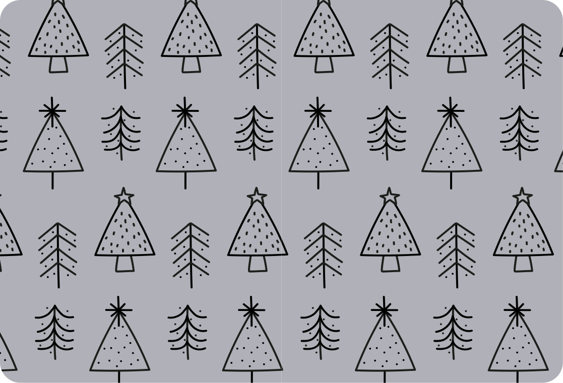 クリスマスの壁画パターンのあるクリスマスツリー - TENSTICKERS