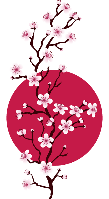 花と植物の壁画日本の桜の枝 - TENSTICKERS