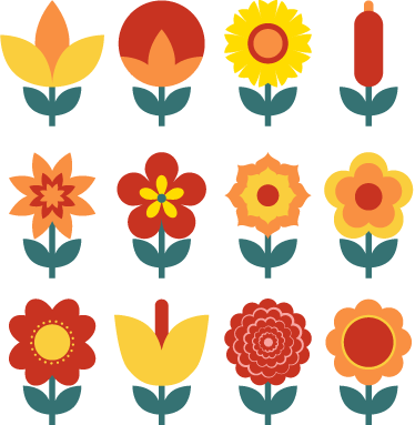 花と植物の壁画夏の花コレクション - TENSTICKERS