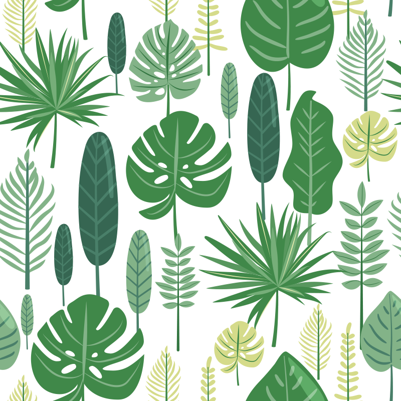 花と植物の壁画モンステラ - TENSTICKERS
