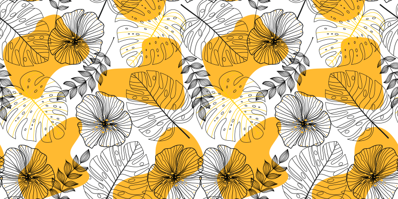 花と植物の壁画フラワーデザインカラックス - TENSTICKERS