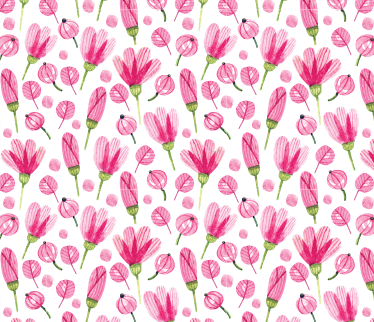 花と植物の壁画ピンクアクアレルの花 - TENSTICKERS