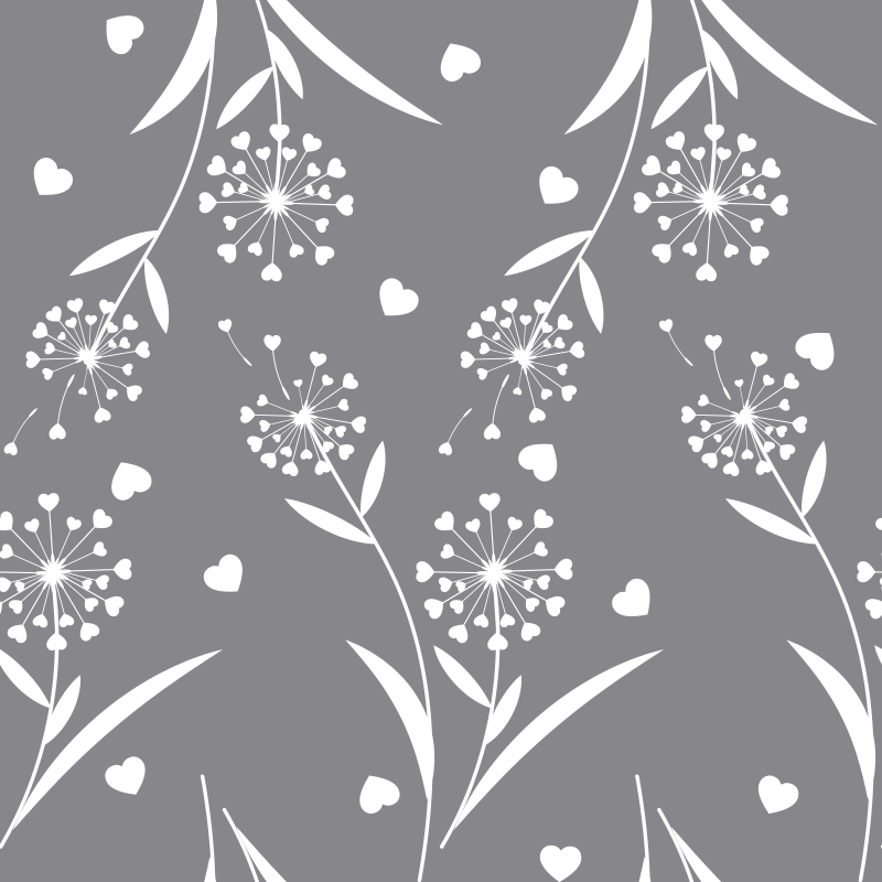 花と植物の壁画 白いタンポポ - TENSTICKERS