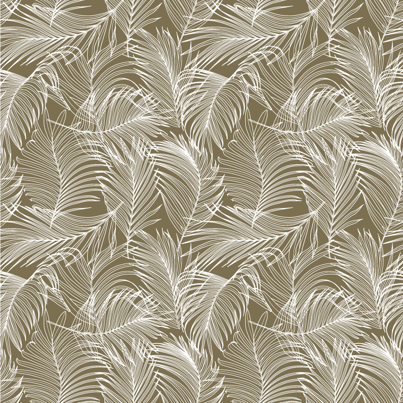 花と植物の壁画優雅な茶色の葉 - TENSTICKERS