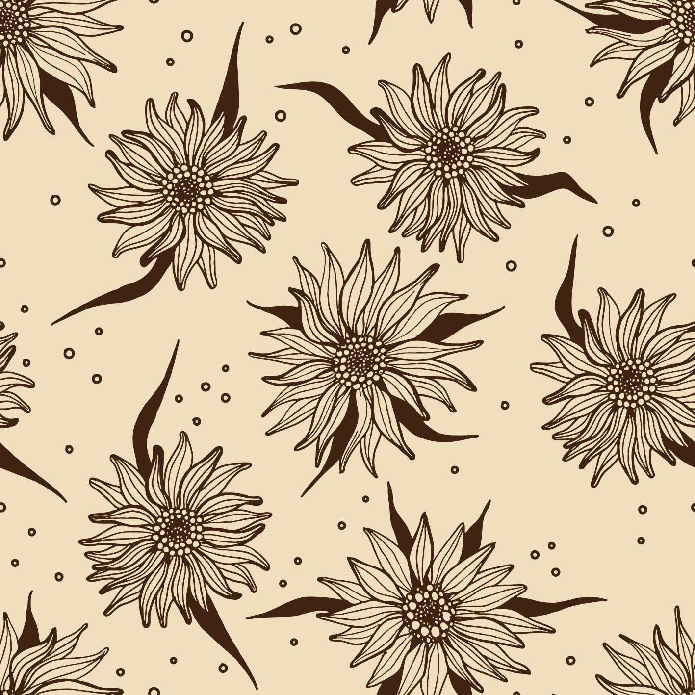 花と植物の壁画 古いひまわり - TENSTICKERS