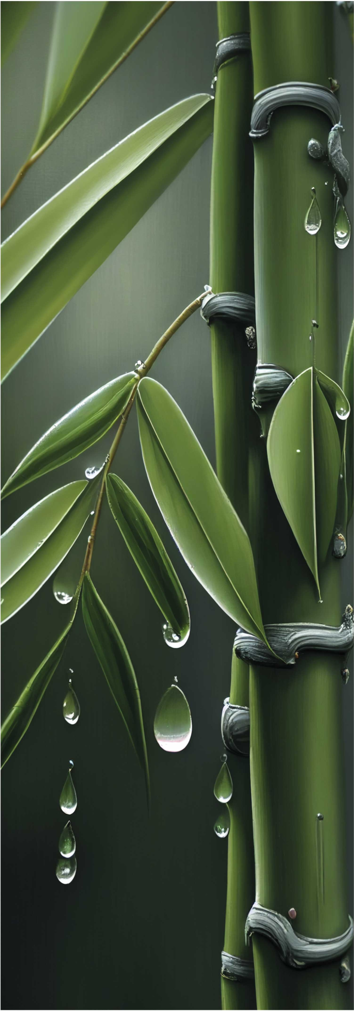 花と植物の壁画竹の雫 - TENSTICKERS