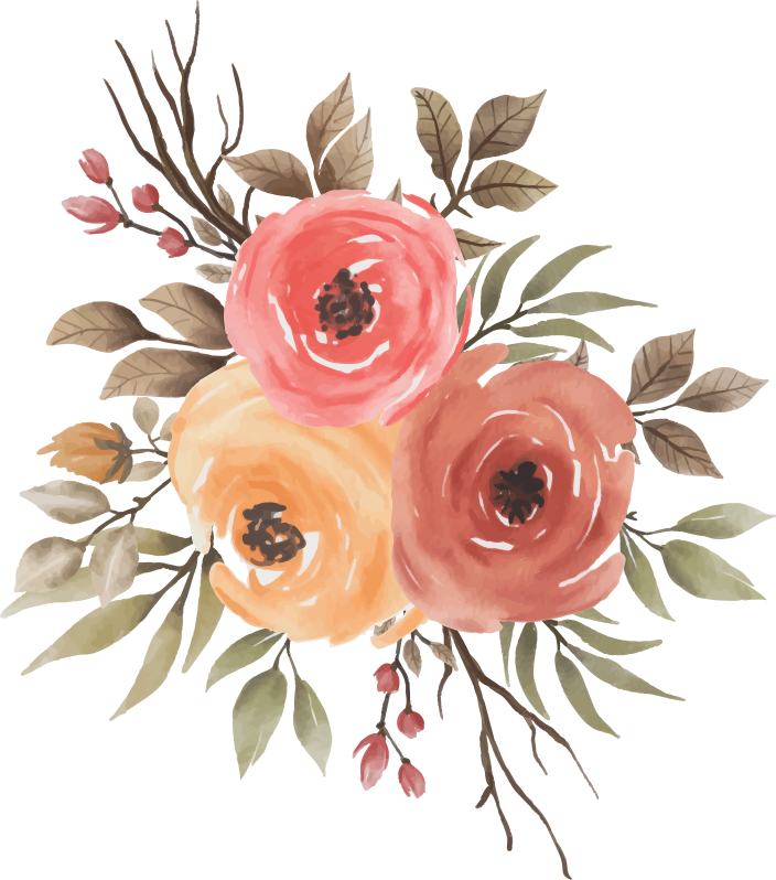 花と植物の壁画楽しい花の構成 - TENSTICKERS