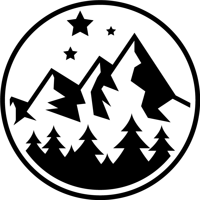 花と植物の壁画山岳森林の風景 - TENSTICKERS