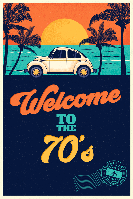 ビンテージ ビニールマット 70年代へようこそ - TENSTICKERS