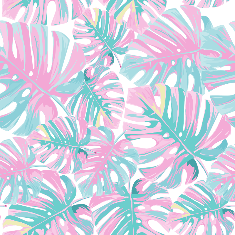 花と植物の壁画おいしいモンステラ - TENSTICKERS
