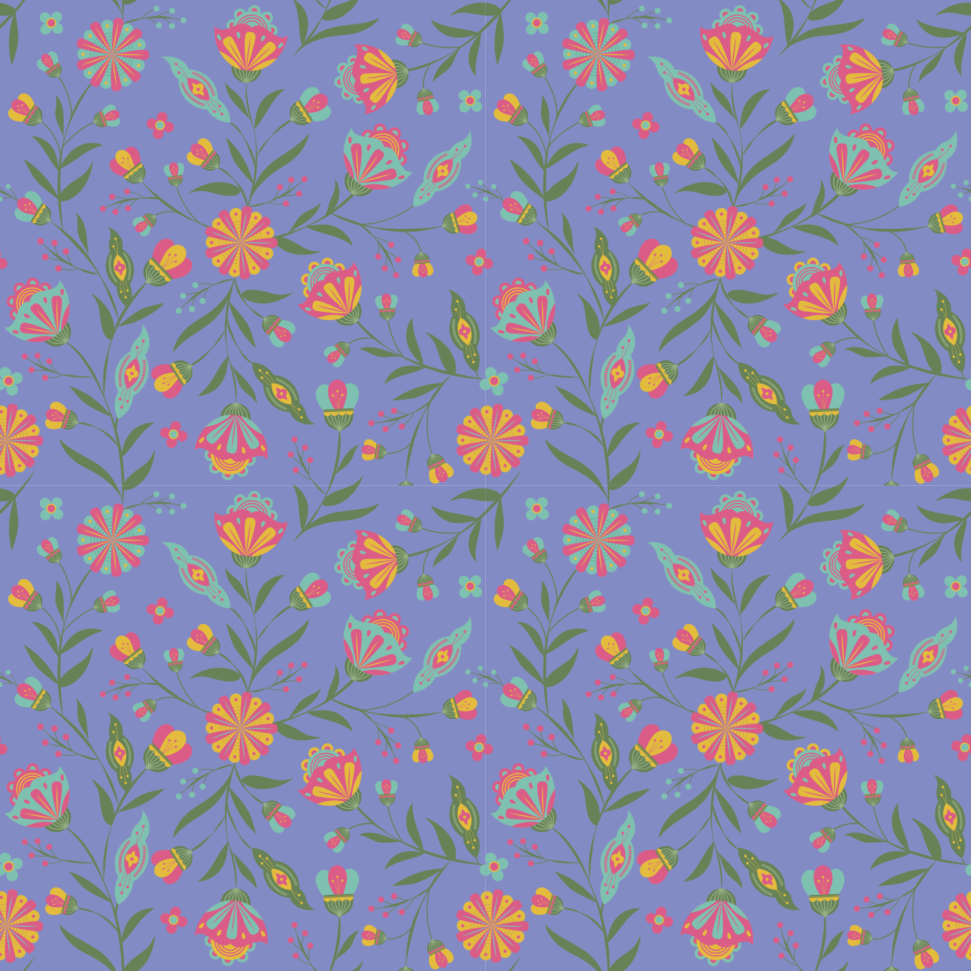 花と植物の壁画子供向けのかわいいデザイン - TENSTICKERS